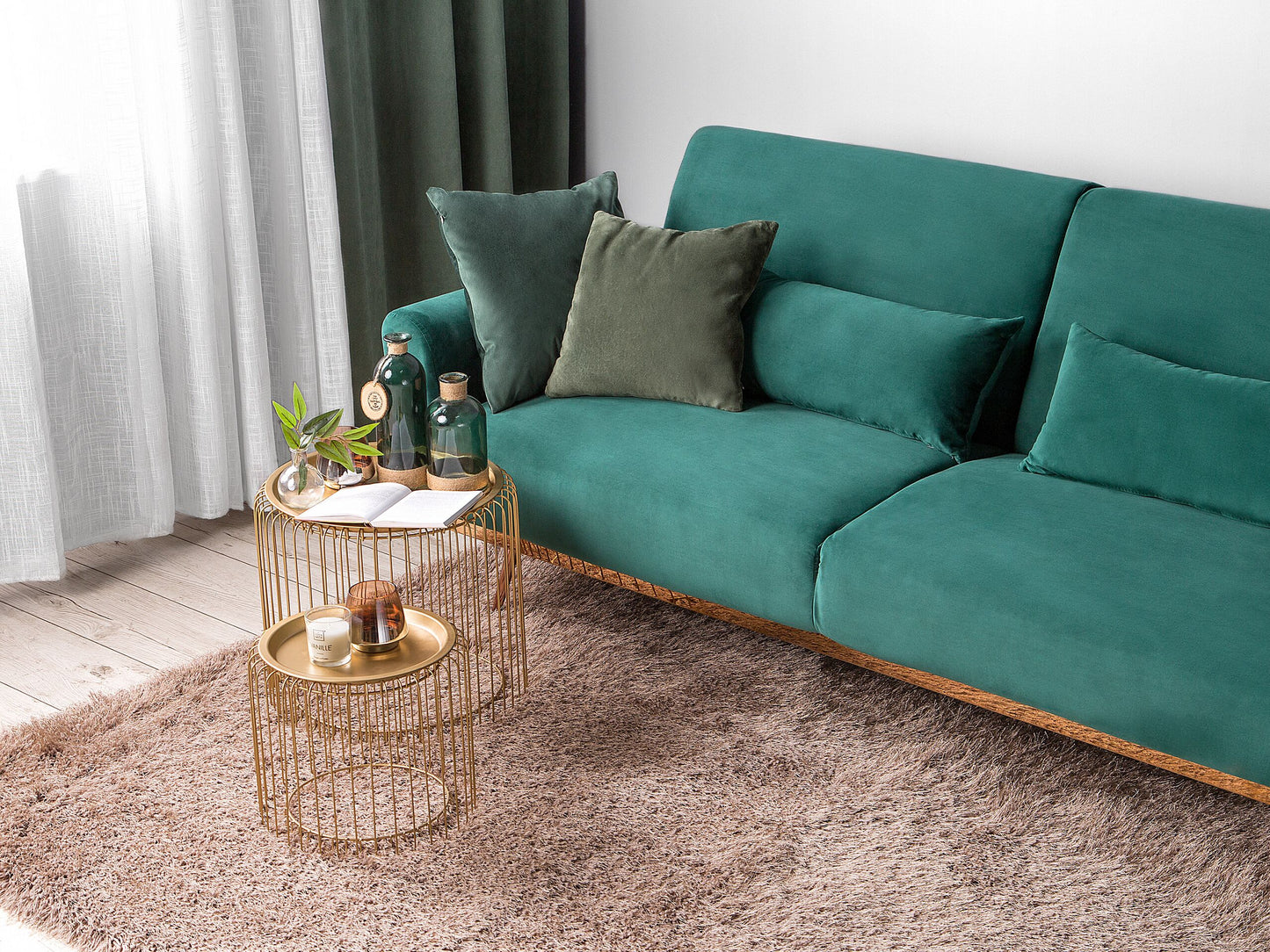 Teppich beige 140 x 200 cm Shaggy CIDE