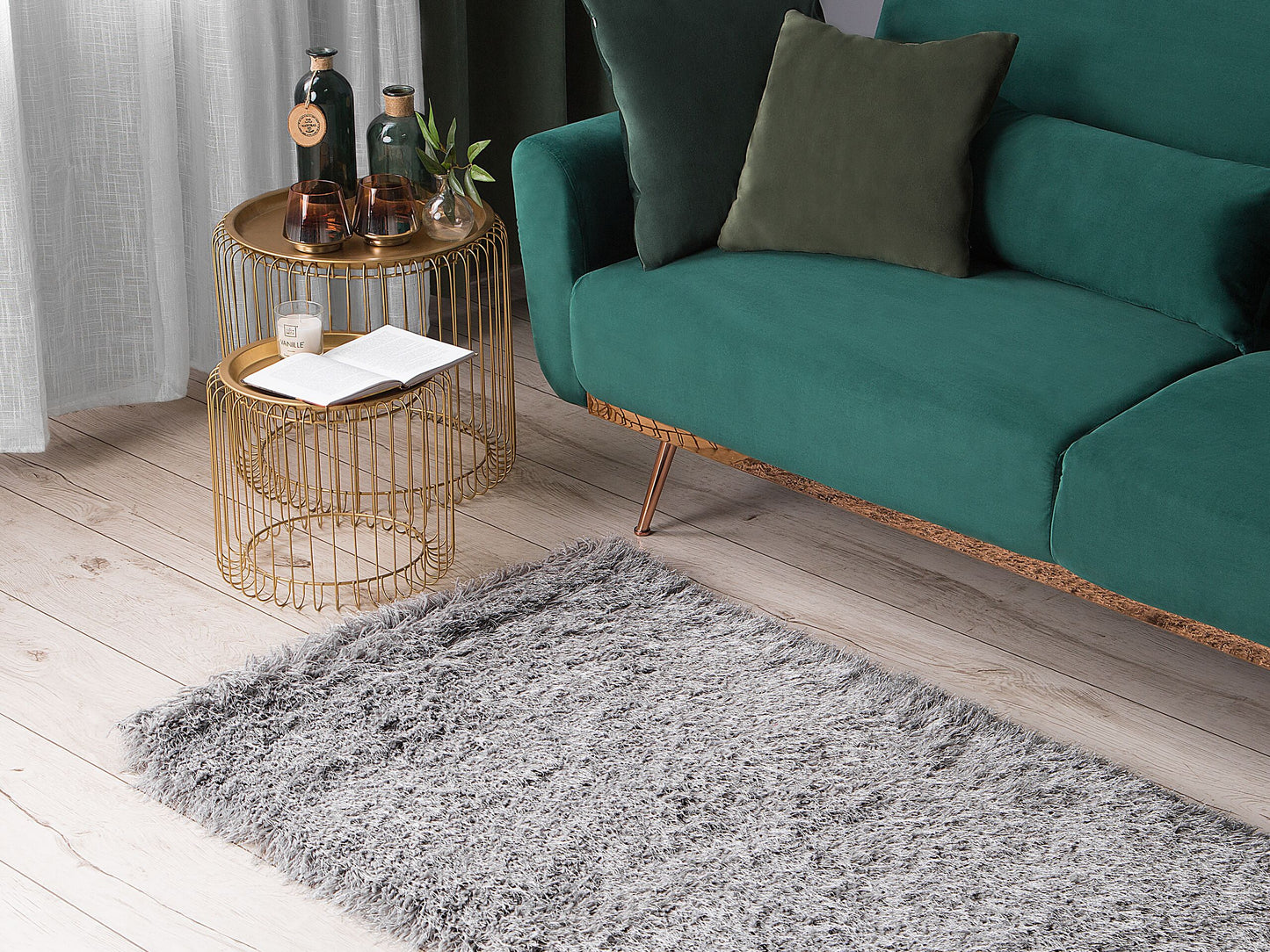 Teppich hellgrau 80 x 150 cm Shaggy CIDE