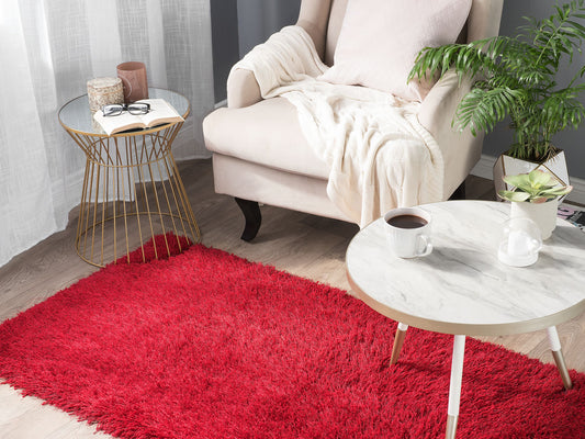 Teppich rot 80 x 150 cm Shaggy CIDE