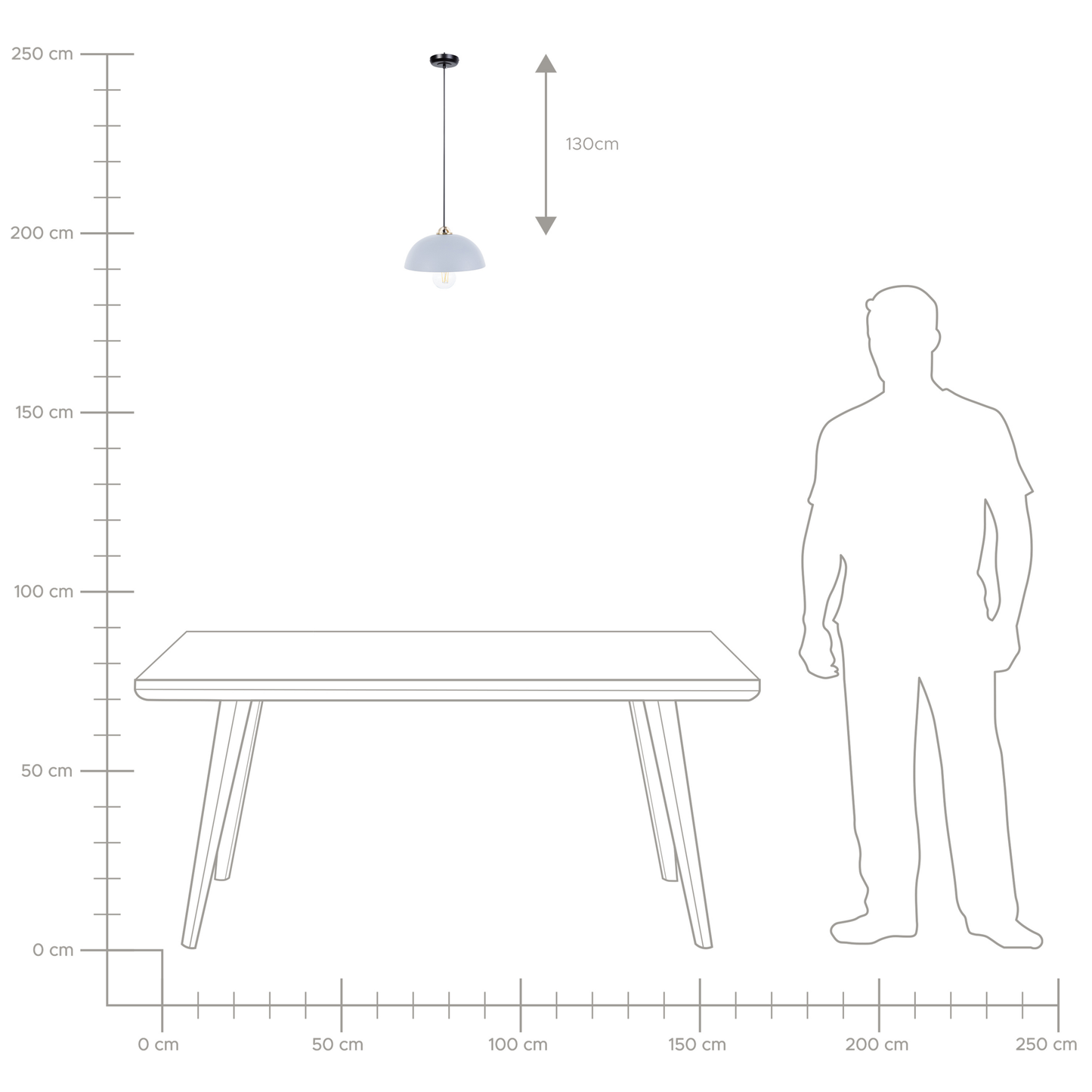 Hängelampe hellblau rund ESERA