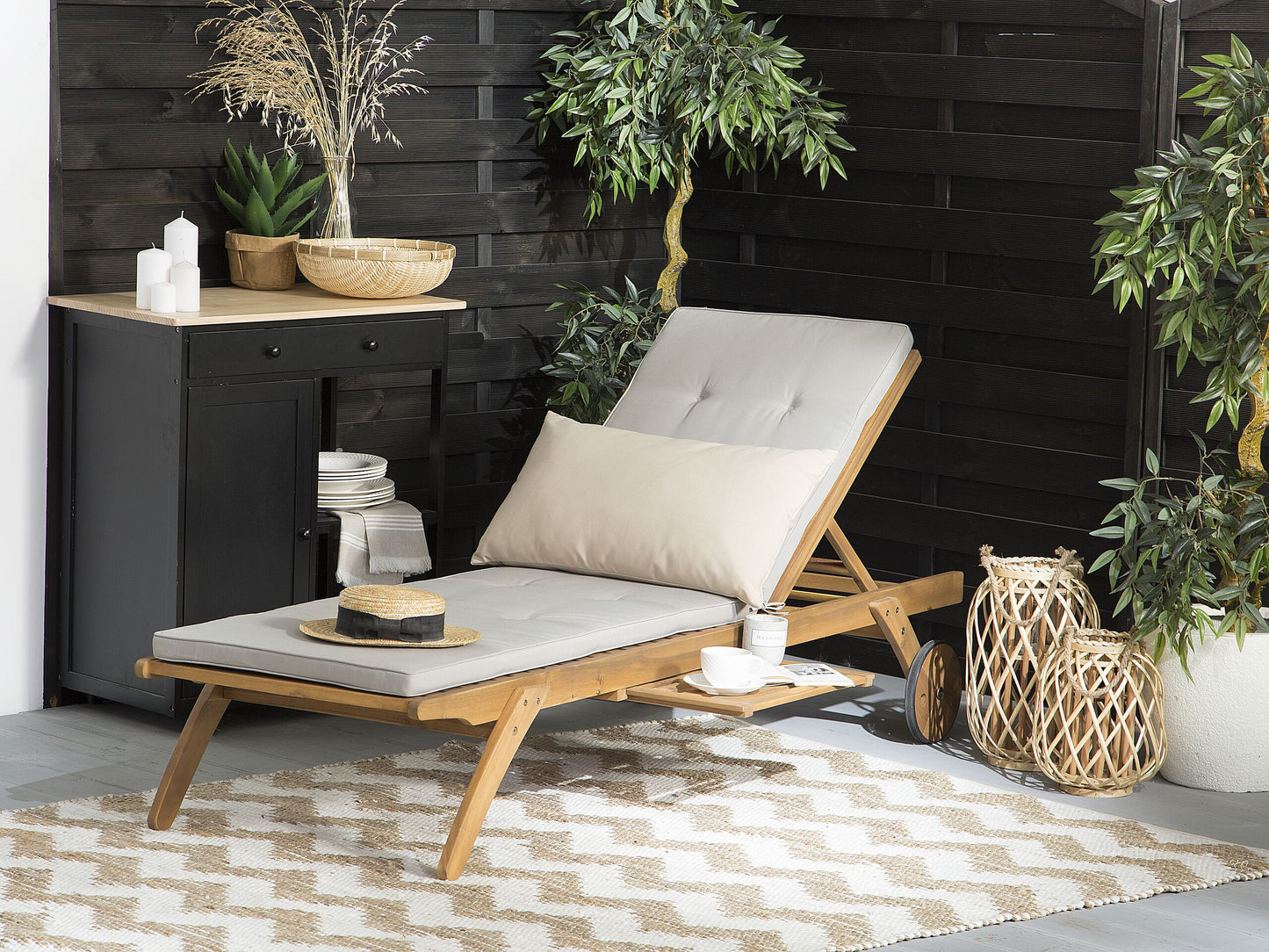 Auflage für Gartenliege CESANA taupe 192 x 56 x 5 cm