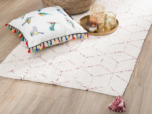 Teppich weiss 80 x 150 cm Kurzflor SAKARYA