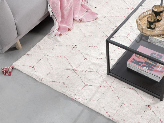 Teppich weiss 140 x 200 cm Shaggy SAKARYA