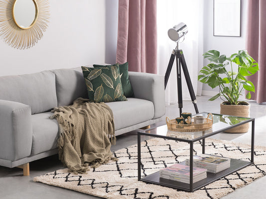 Teppich beige / schwarz 160 x 230 cm Shaggy HAVSA