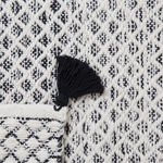 Teppich Wolle schwarz / weiss 80 x 150 cm Kurzflor GEMLIK