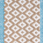 Teppich Baumwolle blau / beige 80 x 150 cm Kurzflor MARMARA