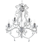 Kronleuchter Metall / Acrylglas transparent / silber Kristall-Optik 5-flammig ASCAR