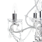 Kronleuchter Metall / Acrylglas transparent / silber Kristall-Optik 5-flammig ASCAR