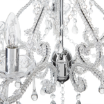 Kronleuchter Metall / Acrylglas transparent / silber Kristall-Optik 5-flammig ASCAR