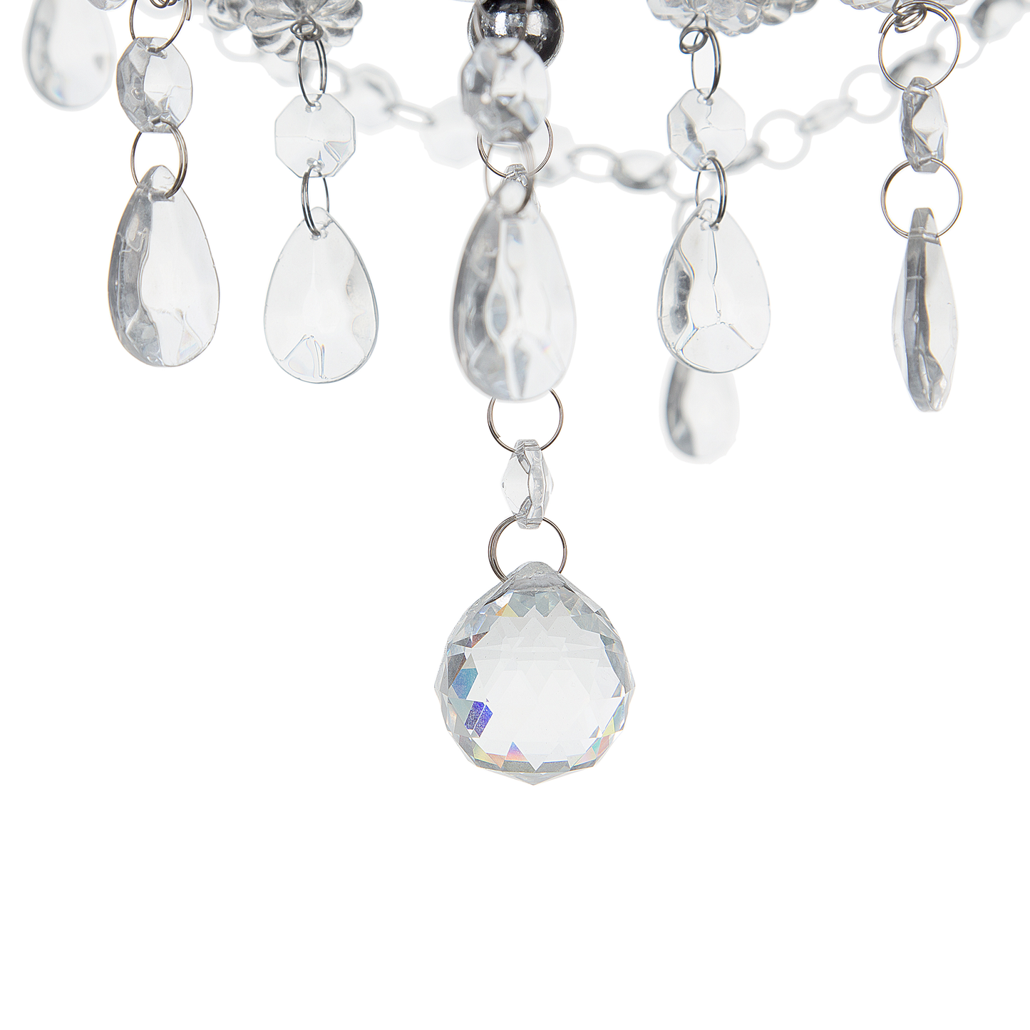 Kronleuchter Metall / Acrylglas transparent / silber Kristall-Optik 5-flammig ASCAR