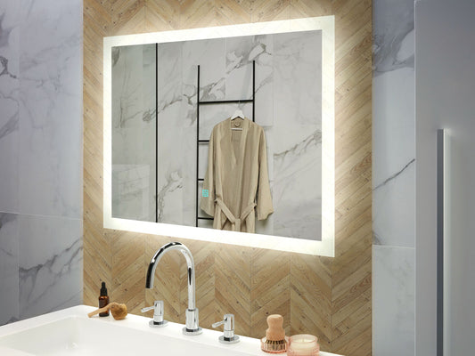 LED-Badezimmer-Spiegel ADOUR 80 cm 60 cm Silber