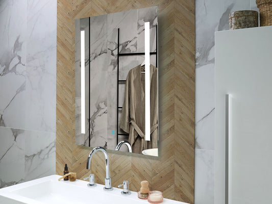 LED-Badezimmer-Spiegel MARTINET 70 cm 90 cm Silber