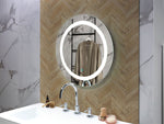 LED-Badezimmer-Spiegel SELUNE 58 cm 58 cm Silber