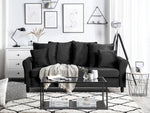 3-Sitzer Sofa Samtstoff schwarz BORNHOLM