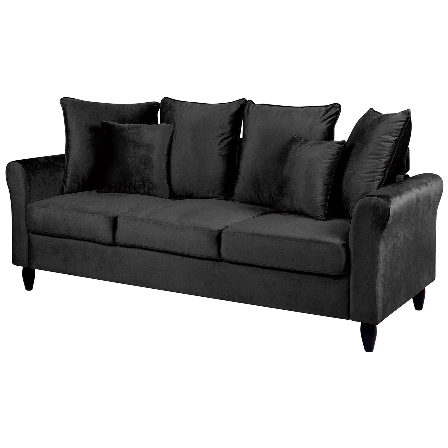 3-Sitzer Sofa Samtstoff schwarz BORNHOLM