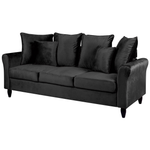 3-Sitzer Sofa Samtstoff schwarz BORNHOLM