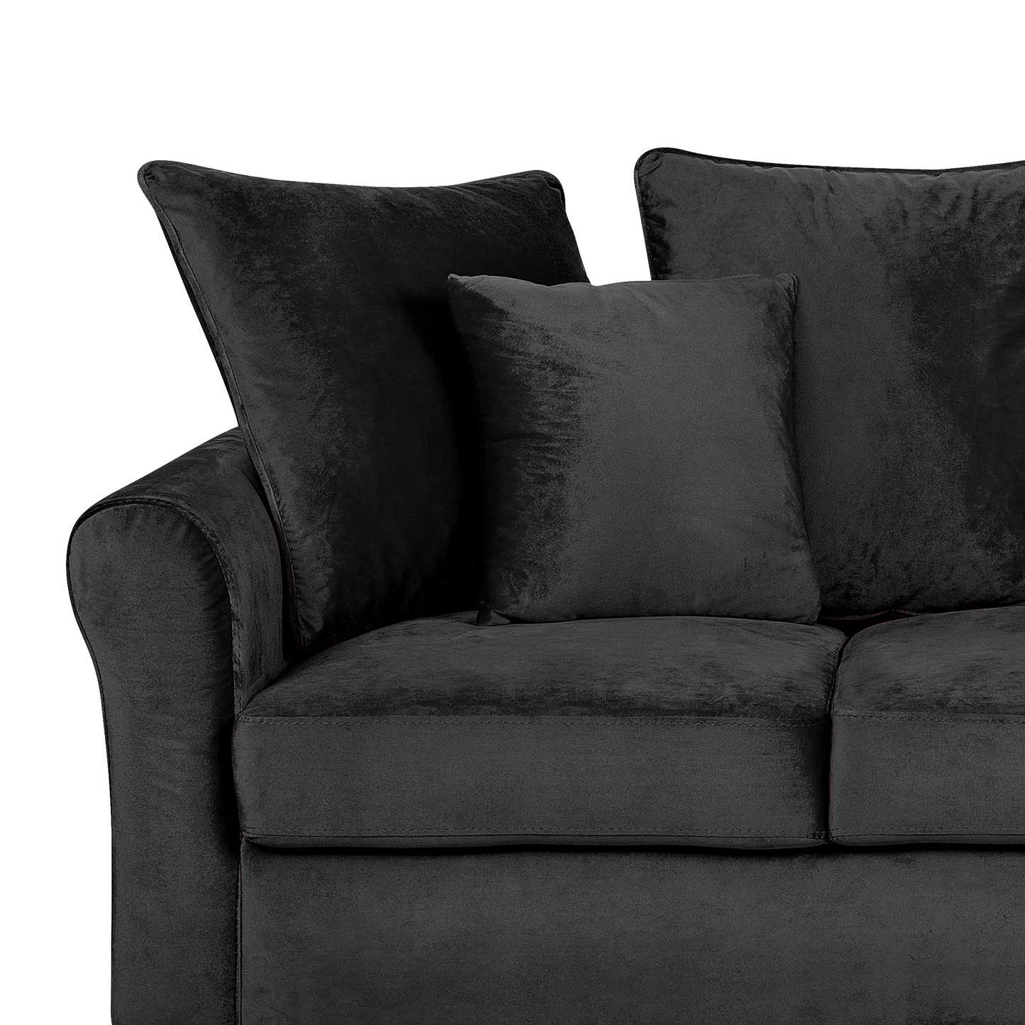 3-Sitzer Sofa Samtstoff schwarz BORNHOLM