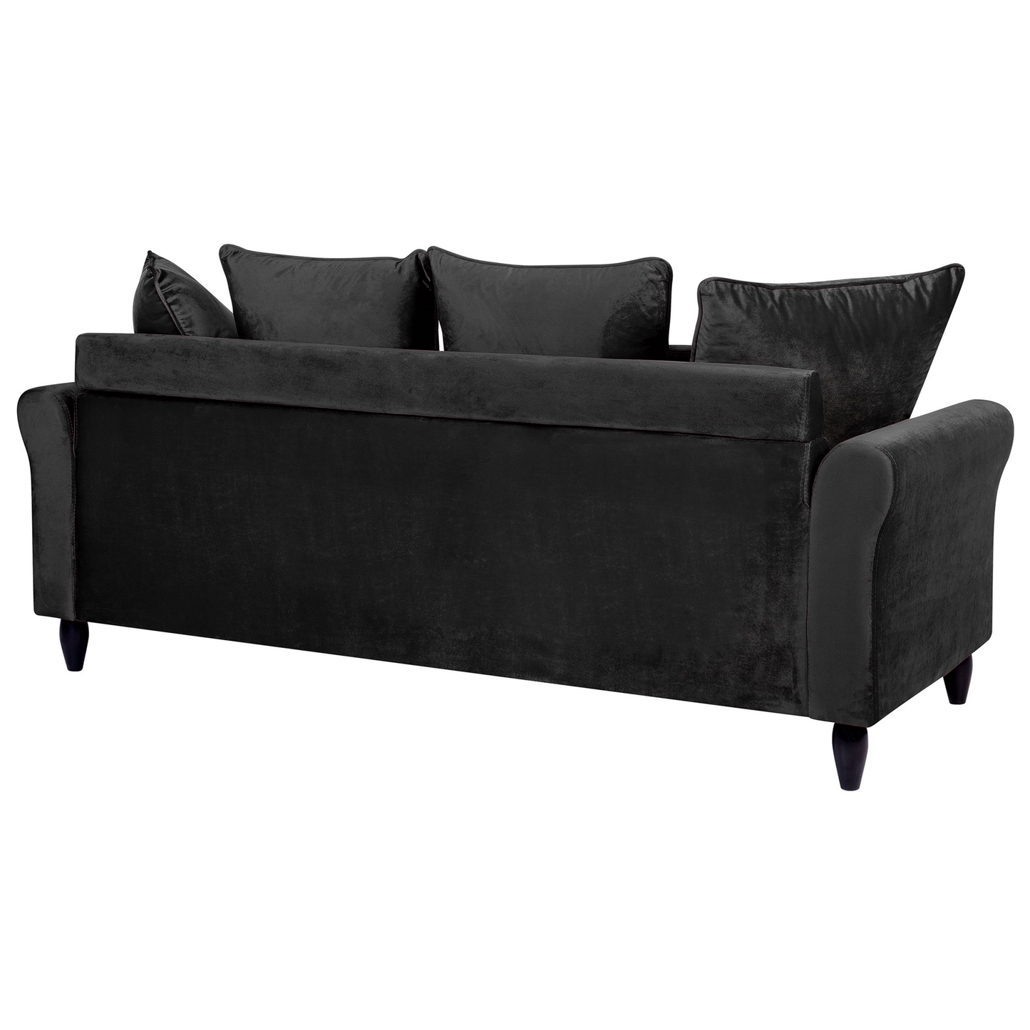 3-Sitzer Sofa Samtstoff schwarz BORNHOLM