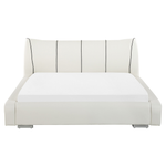 Lederbett weiss Lattenrost 160 x 200 cm mit LED-Beleuchtung bunt NANTES
