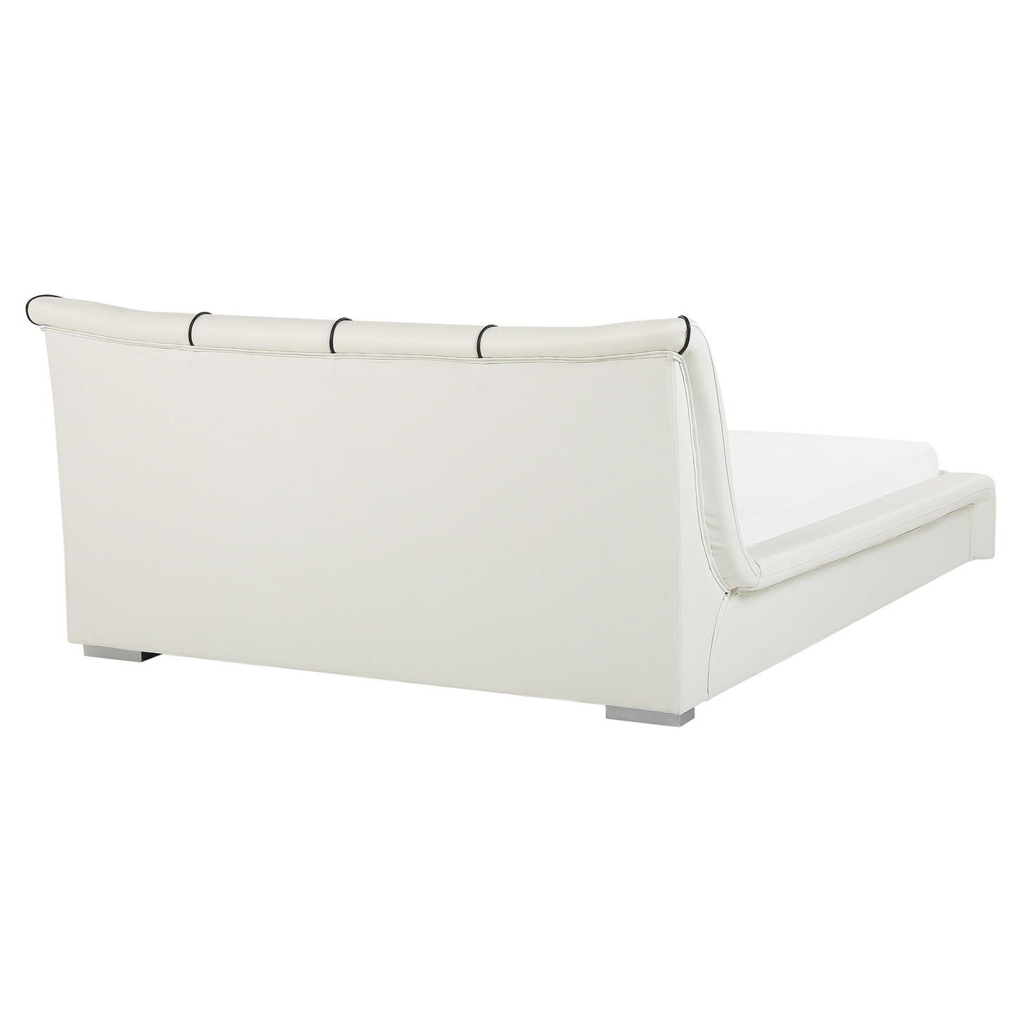 Lederbett weiss Lattenrost 160 x 200 cm mit LED-Beleuchtung bunt NANTES