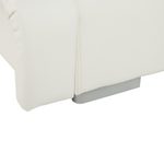 Bett mit LED Echtleder NANTES 140 x 200 cm LED Cremeweiss
