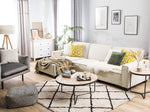 Ecksofa mit Schlaffunktion Polsterbezug beige rechtsseitig ROMEDAL