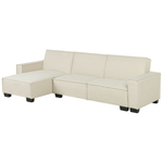 Ecksofa mit Schlaffunktion Polsterbezug beige rechtsseitig ROMEDAL