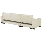Ecksofa mit Schlaffunktion Polsterbezug beige rechtsseitig ROMEDAL