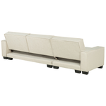 Ecksofa mit Schlaffunktion Polsterbezug beige linksseitig ROMEDAL