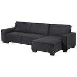 Ecksofa mit Schlaffunktion Polsterbezug graphitgrau linksseitig ROMEDAL