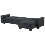 Ecksofa mit Schlaffunktion Polsterbezug graphitgrau linksseitig ROMEDAL