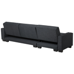 Ecksofa mit Schlaffunktion Polsterbezug graphitgrau linksseitig ROMEDAL