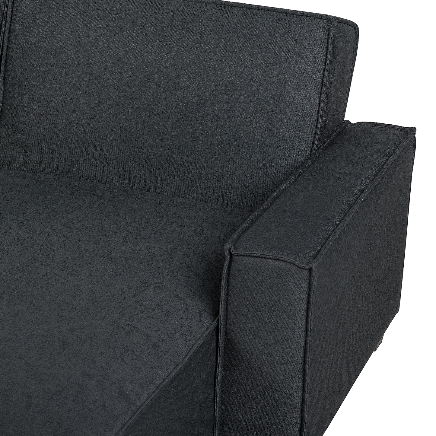 Ecksofa mit Schlaffunktion Polsterbezug graphitgrau linksseitig ROMEDAL