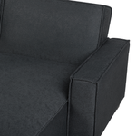 Ecksofa mit Schlaffunktion Polsterbezug graphitgrau linksseitig ROMEDAL