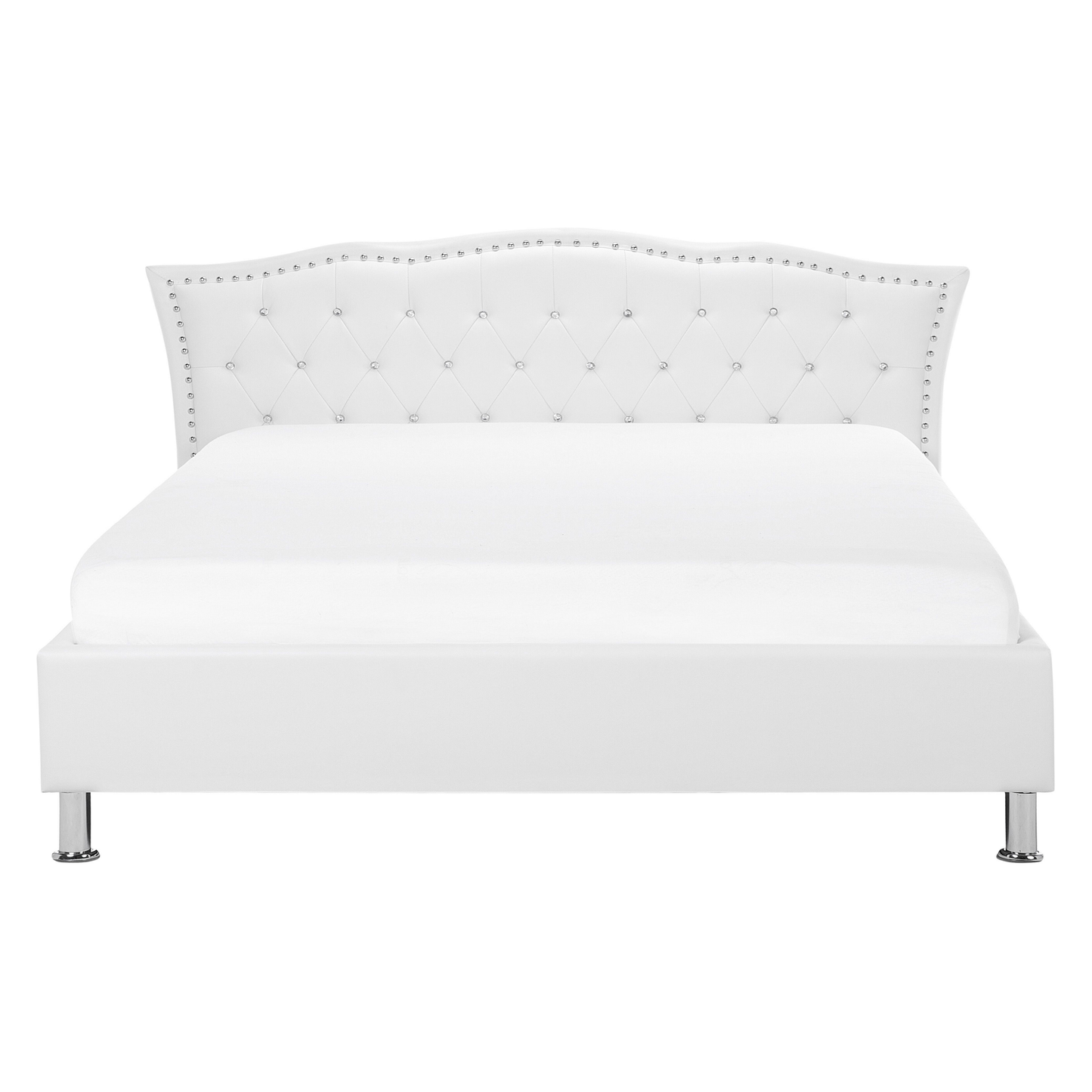 Bett mit Lattenrost Kunstleder METZ 160 x 200 cm Weiss
