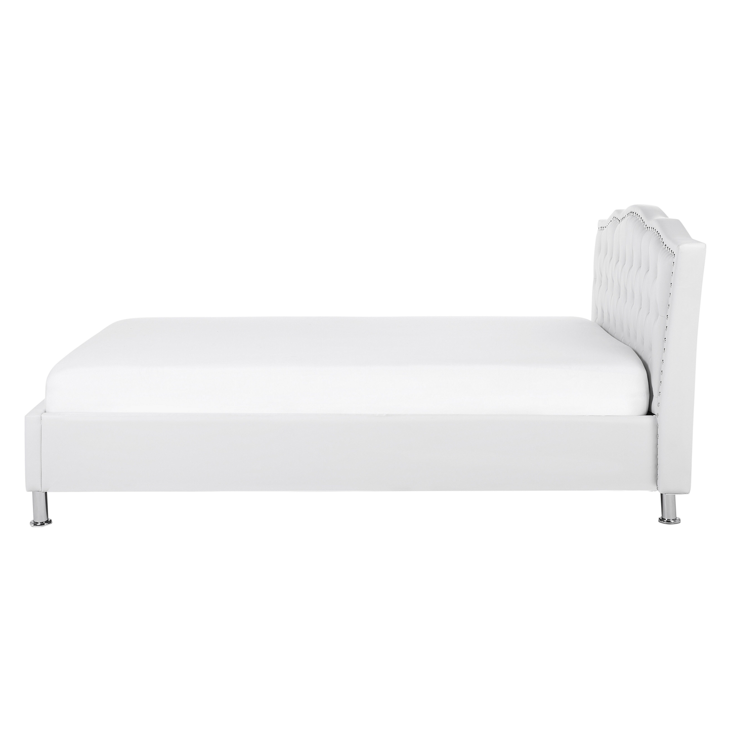 Bett mit Lattenrost Kunstleder METZ 160 x 200 cm Weiss