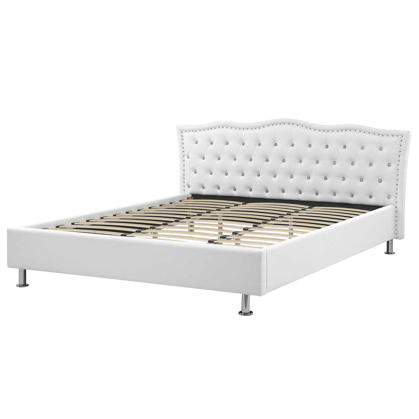 Bett mit Lattenrost Kunstleder METZ 180 x 200 cm Weiss