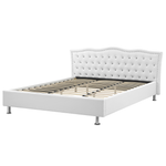 Bett mit Lattenrost Kunstleder METZ 180 x 200 cm Weiss