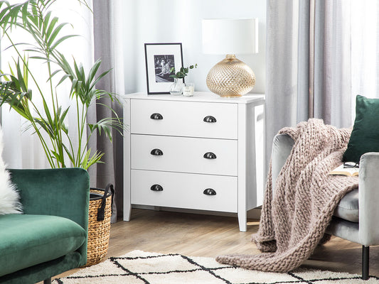Kommode mit 3 Schubladen DONOVAN 75 cm Weiss