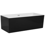 Badewanne freistehend schwarz rechteckig 170 x 81 cm RIOS