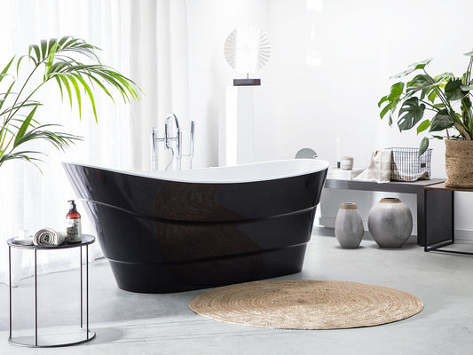 Badewanne freistehend schwarz oval 170 x 73 cm BUENAVISTA