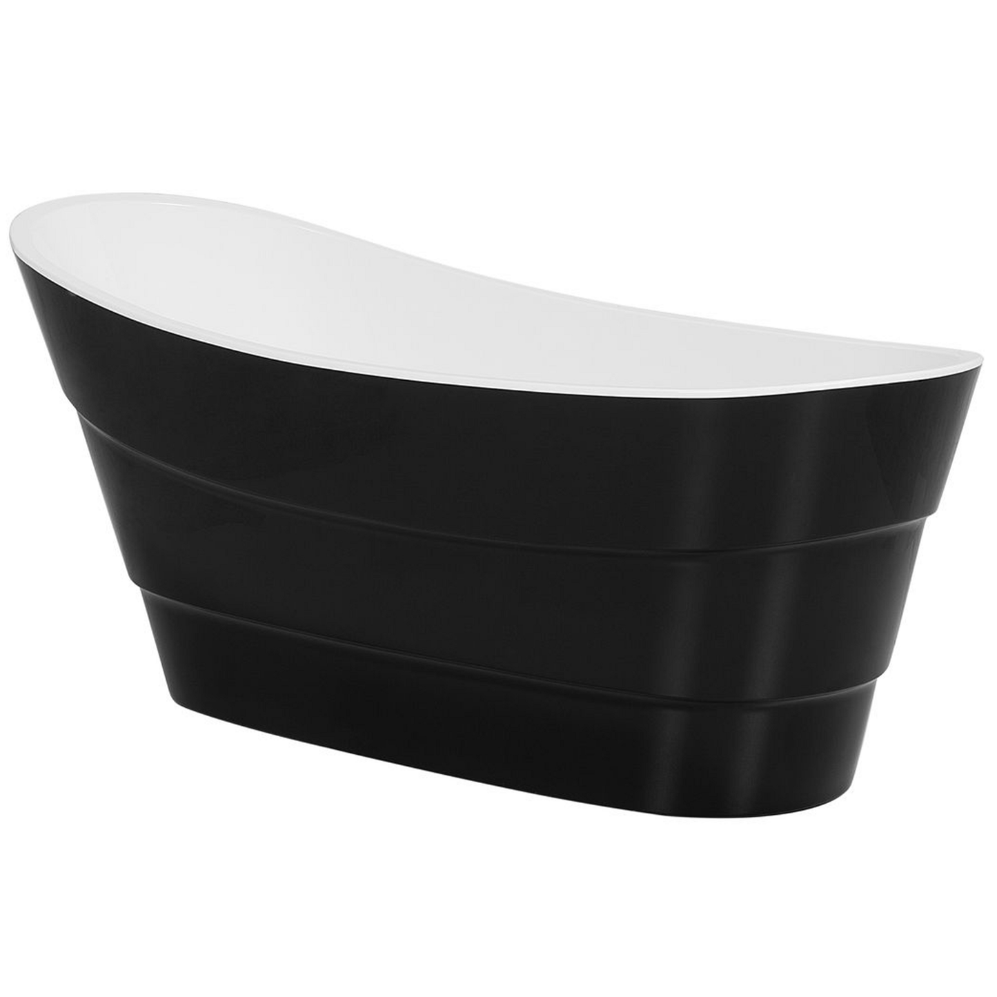 Badewanne freistehend schwarz oval 170 x 73 cm BUENAVISTA