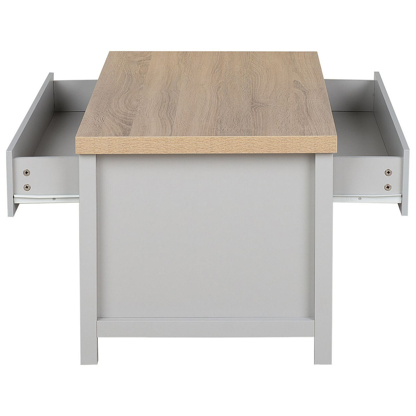Couchtisch grau / heller Holzfarbton rechteckig CLIO