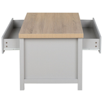 Couchtisch grau / heller Holzfarbton rechteckig CLIO