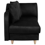 Chaiselongue Samtstoff schwarz mit Bettkasten rechtsseitig MERI