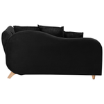 Chaiselongue Samtstoff schwarz mit Bettkasten rechtsseitig MERI