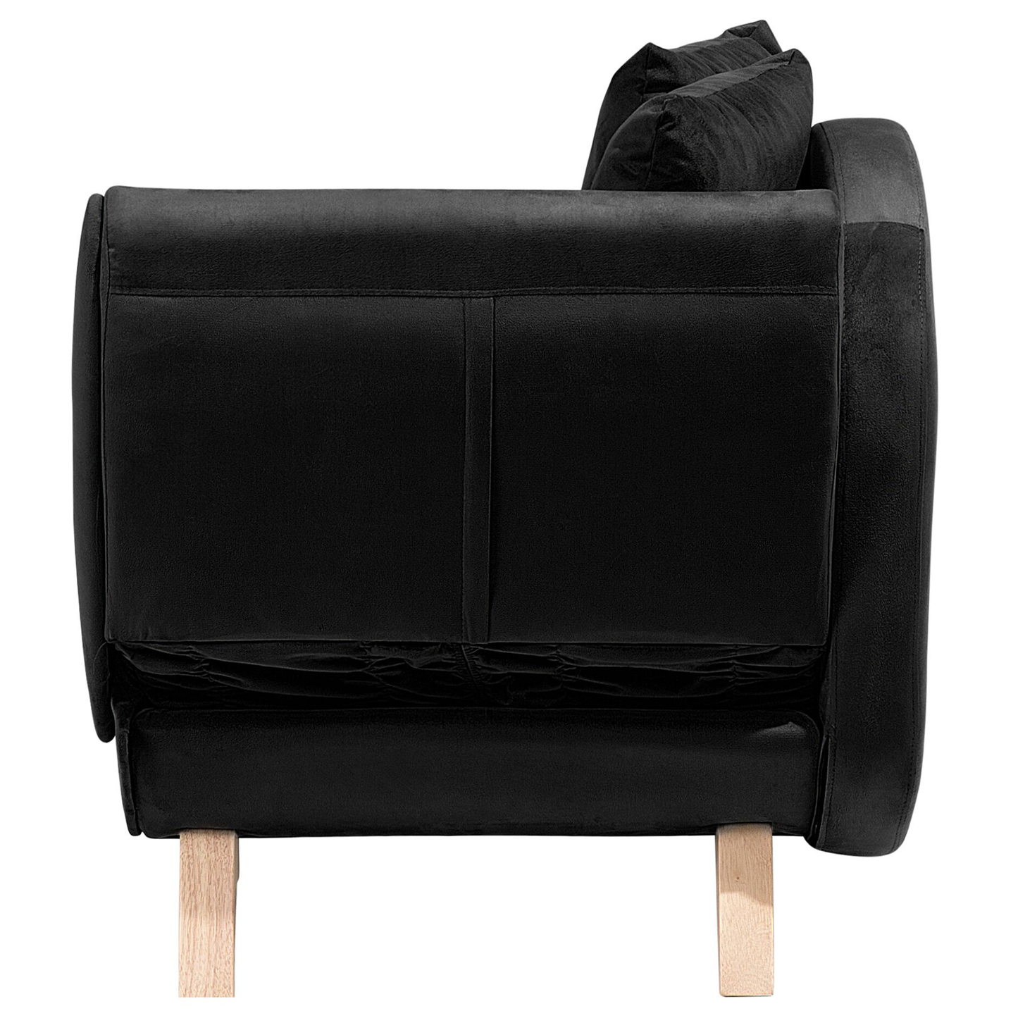 Chaiselongue Samtstoff schwarz mit Bettkasten rechtsseitig MERI