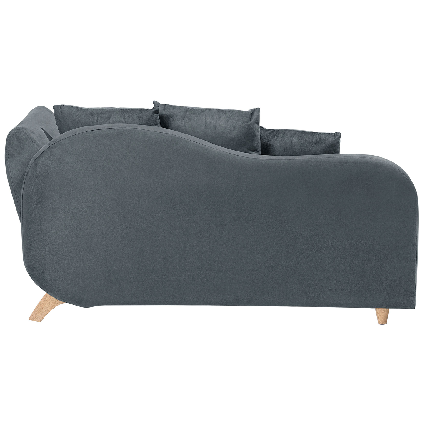 Chaiselongue Samtstoff dunkelgrau mit Bettkasten rechtsseitig MERI