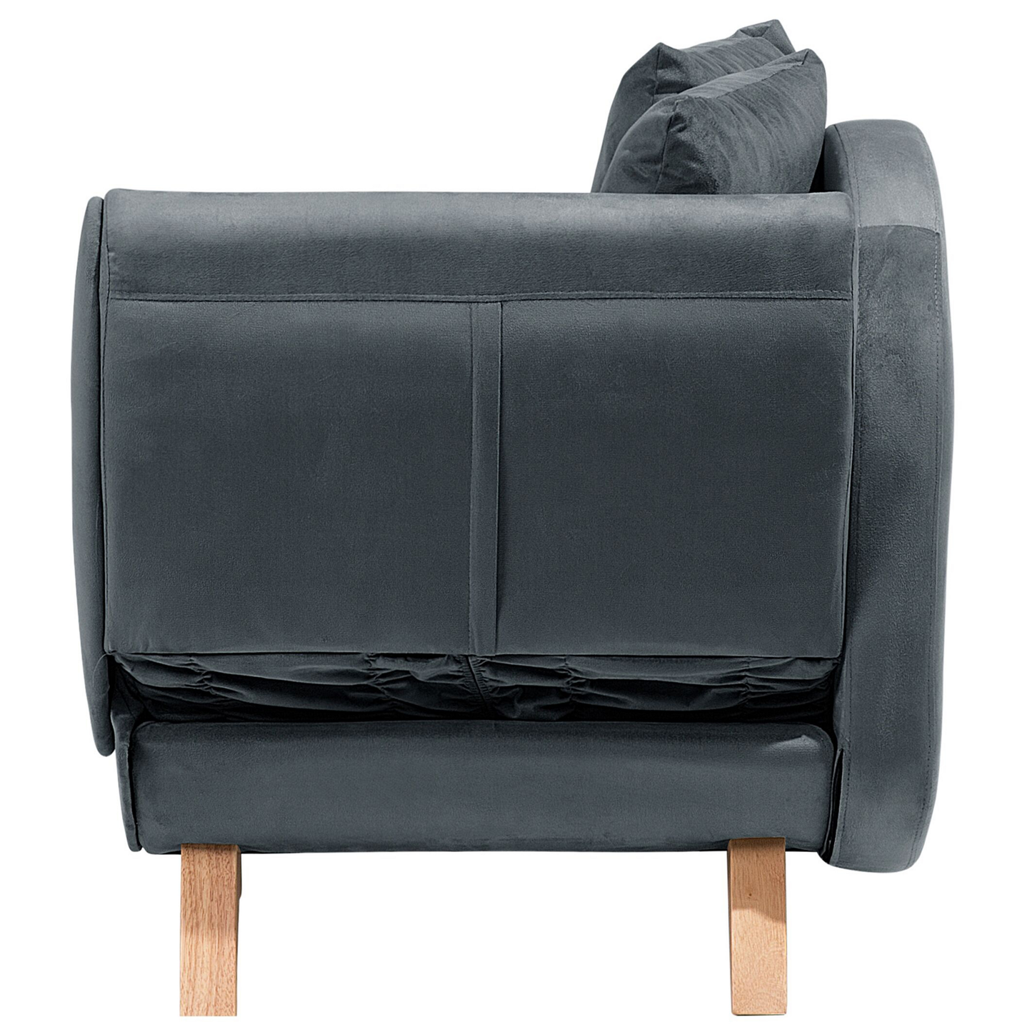 Chaiselongue Samtstoff dunkelgrau mit Bettkasten rechtsseitig MERI