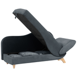 Chaiselongue Samtstoff dunkelgrau mit Bettkasten rechtsseitig MERI